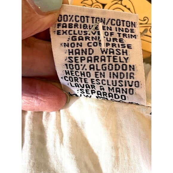 NWT Vtg Papillon Cream White Sleeveless Lace Crochet Gauzy Boho Midi Dress Med - Picture 10 of 15